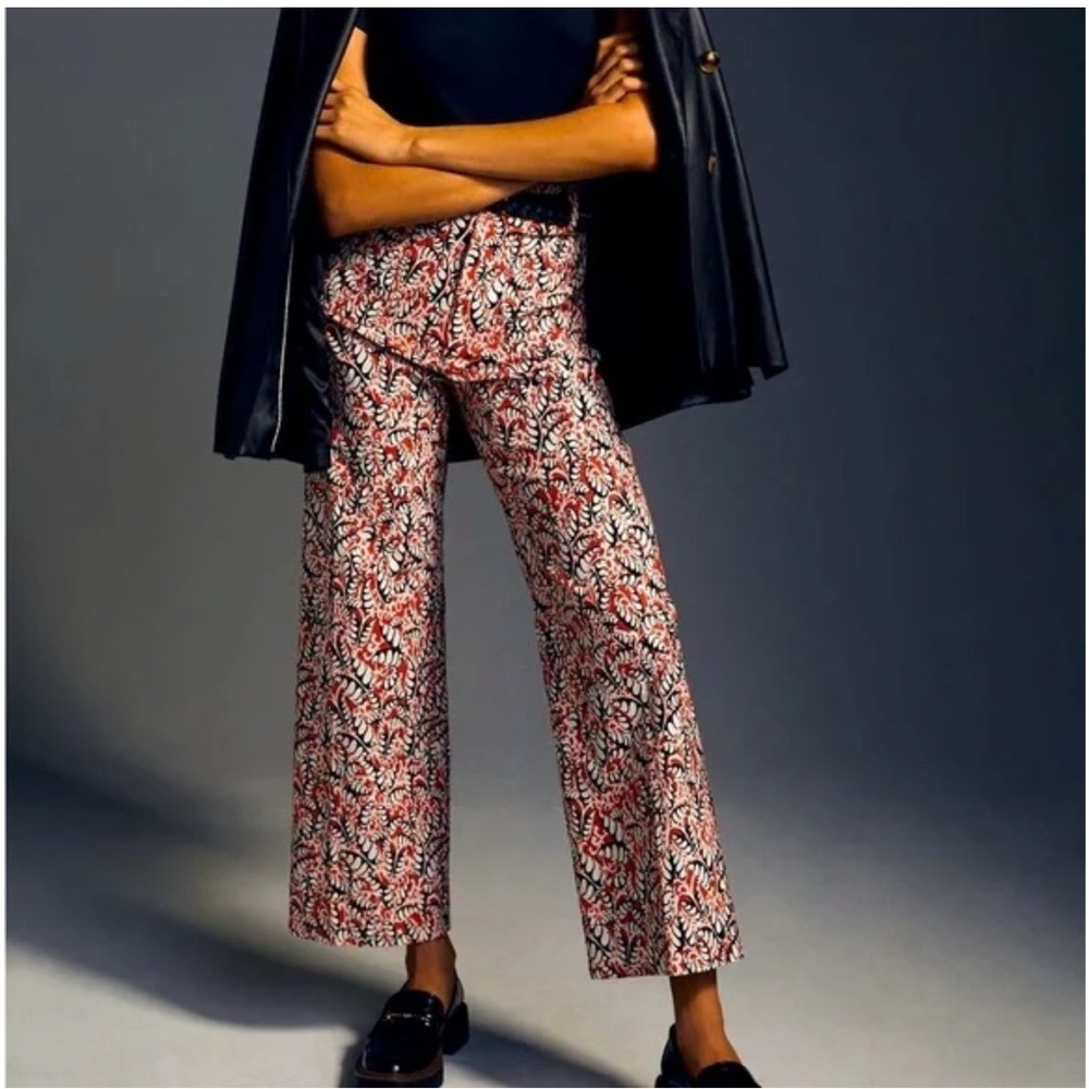 Anthropologie Maeve Cropped Wide Leg Pants